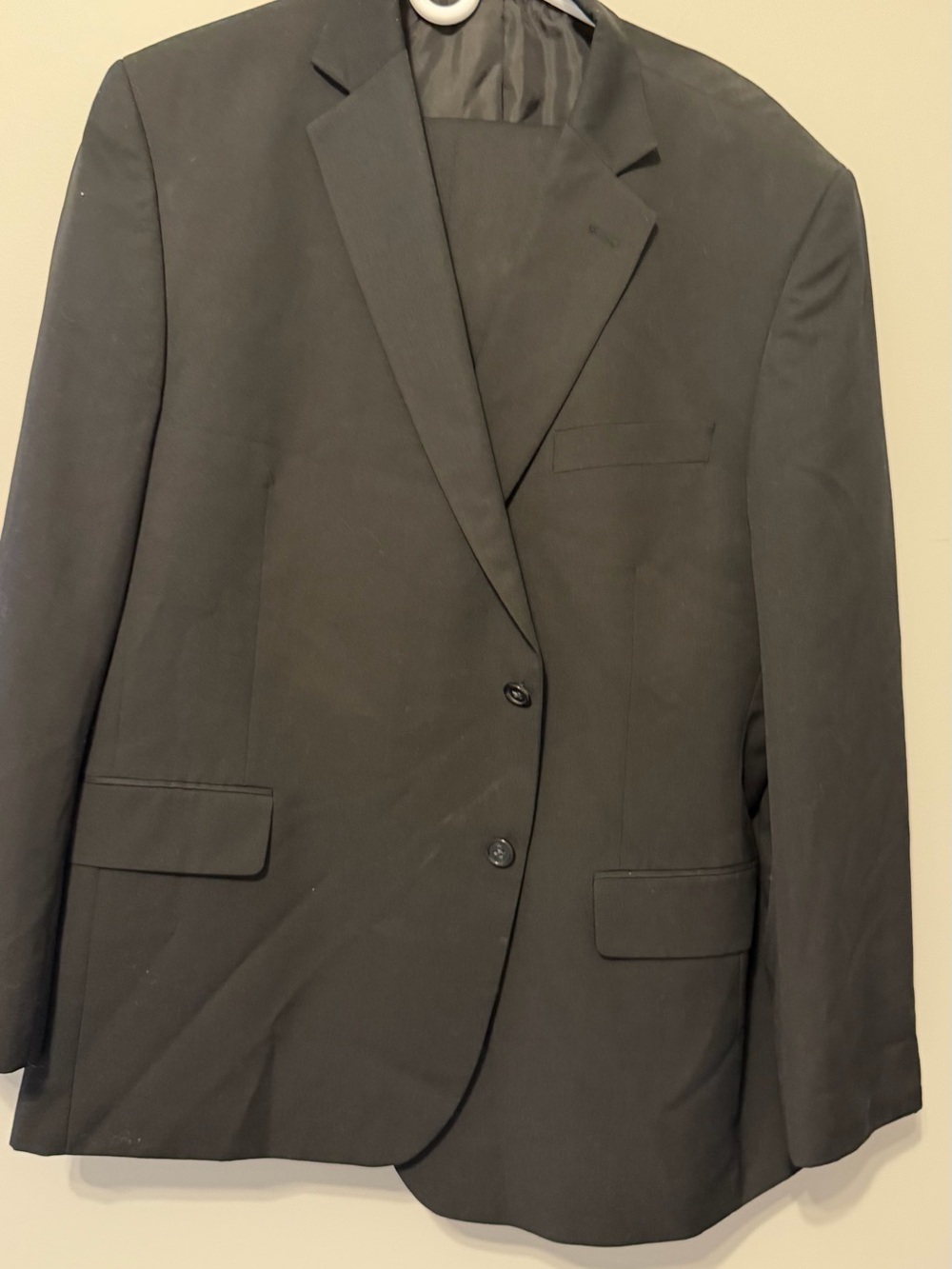 Stafford Black Wool Blend Suit 48R 40x32 Classic Fit Suit Separates